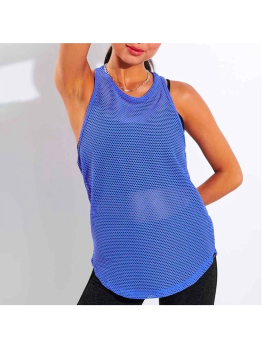 Koral Active Open Mesh Tank XL Amparo Blue Racerback Sleeveless Athleisure Top